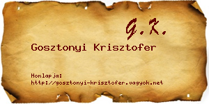 Gosztonyi Krisztofer névjegykártya