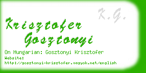 krisztofer gosztonyi business card